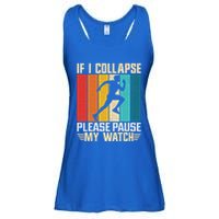 If I Collapse Please Pause My Watch Running Marathon Runner Ladies Essential Flowy Tank