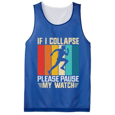 If I Collapse Please Pause My Watch Running Marathon Runner Mesh Reversible Basketball Jersey Tank