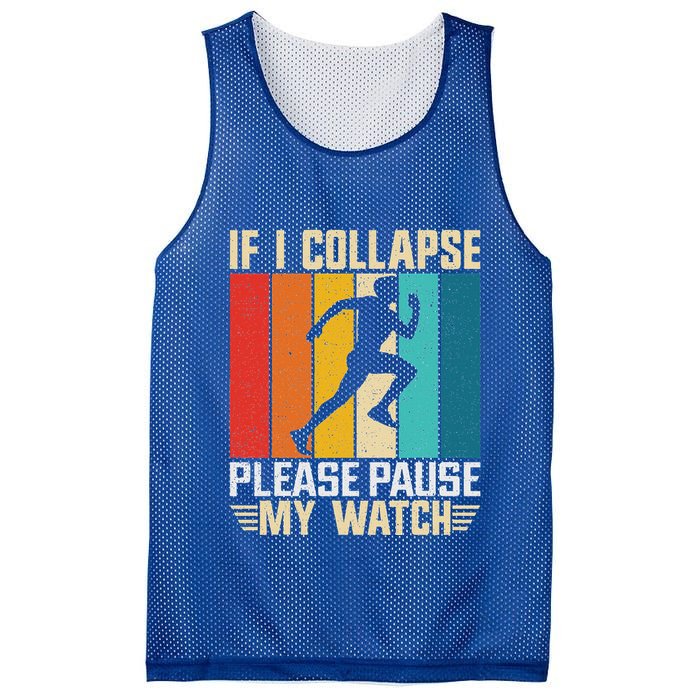 If I Collapse Please Pause My Watch Running Marathon Runner Mesh Reversible Basketball Jersey Tank