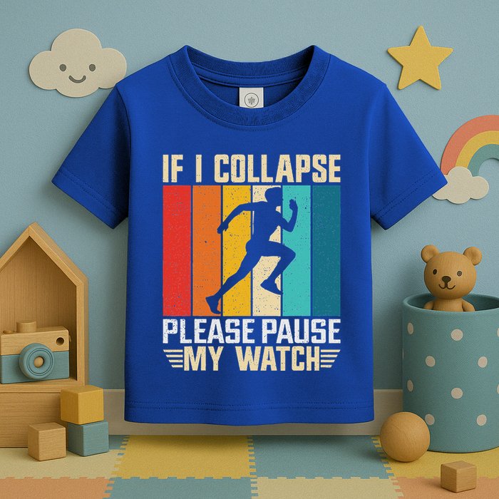 If I Collapse Please Pause My Watch Running Marathon Runner Toddler T-Shirt