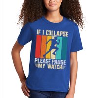 If I Collapse Please Pause My Watch Running Marathon Runner Kids T-Shirt