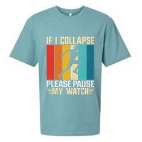 If I Collapse Please Pause My Watch Running Marathon Runner Sueded Cloud Jersey T-Shirt