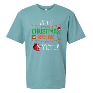 Is It Christmas Break Yet ? Funny Sarcastic Holiday Gift Sueded Cloud Jersey T-Shirt