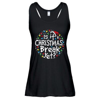 Is It Christmas Break Yet Teacher Christmas Lights Ladies Essential Flowy Tank