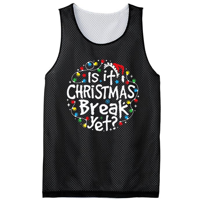 Is It Christmas Break Yet Teacher Christmas Lights Mesh Reversible Basketball Jersey Tank