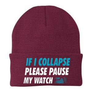 If I Collapse Please Pause My Watch Running Marathon Runner Knit Cap Winter Beanie