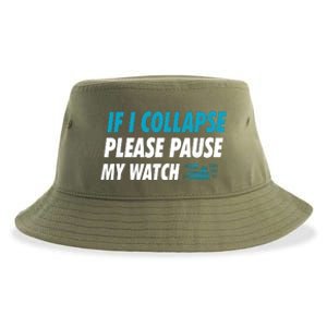 If I Collapse Please Pause My Watch Running Marathon Runner Sustainable Bucket Hat