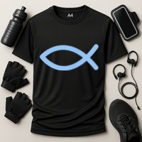 Ichthys Ichthus Christian Symbol Jesus Fish Cooling Performance Crew T-Shirt