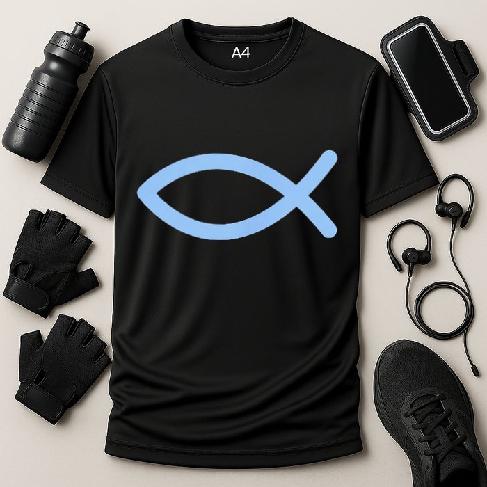 Ichthys Ichthus Christian Symbol Jesus Fish Cooling Performance Crew T-Shirt