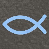 Ichthys Ichthus Christian Symbol Jesus Fish Cotton Canvas Backpack