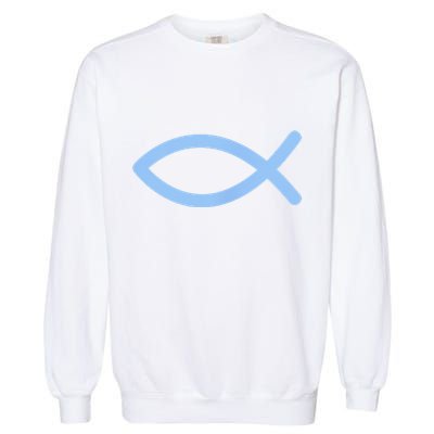 Ichthys Ichthus Christian Symbol Jesus Fish Garment-Dyed Sweatshirt