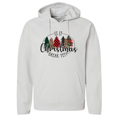 Is It Christmas Break Yet? Family Christmas Trees Pajamas Cool Gift Performance Fleece Hoodie