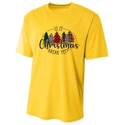 Is It Christmas Break Yet? Family Christmas Trees Pajamas Cool Gift Performance Sprint T-Shirt