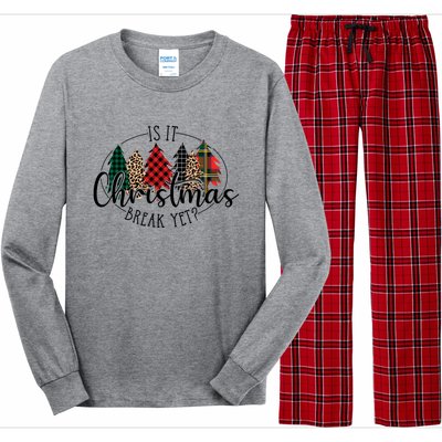 Is It Christmas Break Yet? Family Christmas Trees Pajamas Cool Gift Long Sleeve Pajama Set