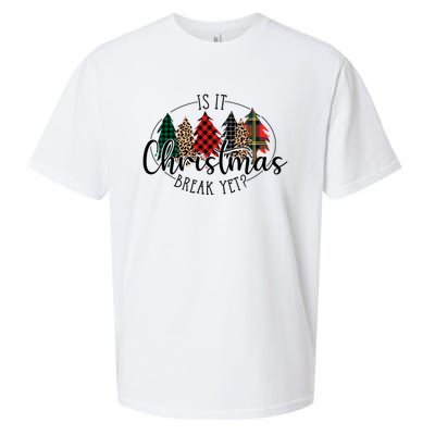 Is It Christmas Break Yet? Family Christmas Trees Pajamas Cool Gift Sueded Cloud Jersey T-Shirt