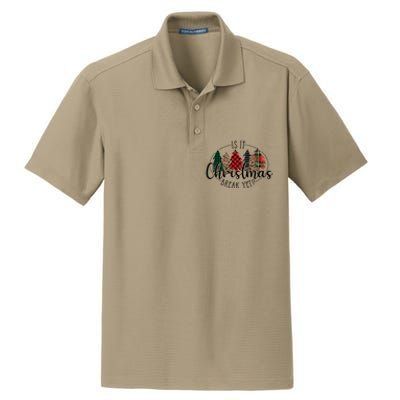 Is It Christmas Break Yet? Family Christmas Trees Pajamas Cool Gift Dry Zone Grid Polo