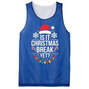 Is It Christmas Break Yet Funny Xmas Holiday Teacher Gift Mesh Reversible Basketball Jersey Tank