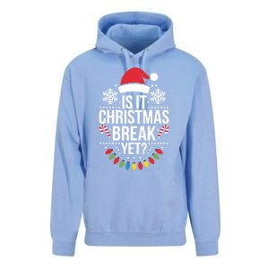 Is It Christmas Break Yet Funny Xmas Holiday Teacher Gift Unisex Surf Hoodie