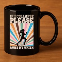 If I Collapse Please Pause My Watch Runner Marathon 11oz C Handle Ceramic Mug