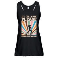 If I Collapse Please Pause My Watch Runner Marathon Ladies Essential Flowy Tank