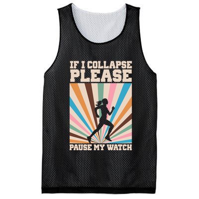 If I Collapse Please Pause My Watch Runner Marathon Mesh Reversible Basketball Jersey Tank
