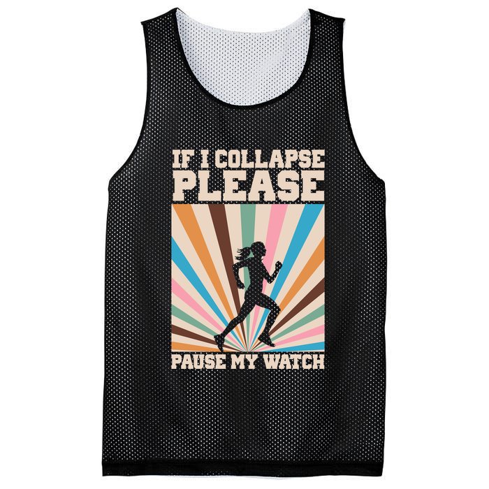 If I Collapse Please Pause My Watch Runner Marathon Mesh Reversible Basketball Jersey Tank
