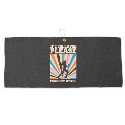 If I Collapse Please Pause My Watch Runner Marathon Large Microfiber Waffle Golf Towel