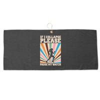 If I Collapse Please Pause My Watch Runner Marathon Large Microfiber Waffle Golf Towel