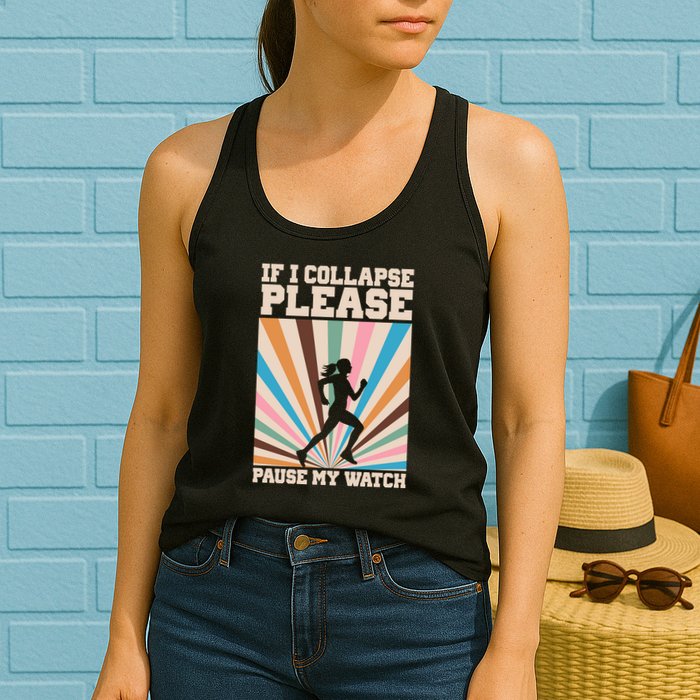 If I Collapse Please Pause My Watch Runner Marathon Womens Tank Top