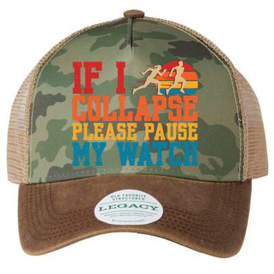 If I Collapse Please Pause My Watch Running Marathon Runner Legacy Tie Dye Trucker Hat