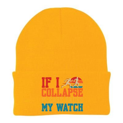 If I Collapse Please Pause My Watch Running Marathon Runner Knit Cap Winter Beanie