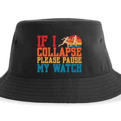 If I Collapse Please Pause My Watch Running Marathon Runner Sustainable Bucket Hat
