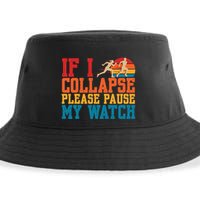 If I Collapse Please Pause My Watch Running Marathon Runner Sustainable Bucket Hat