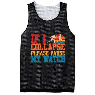 If I Collapse Please Pause My Watch Running Marathon Runner Mesh Reversible Basketball Jersey Tank