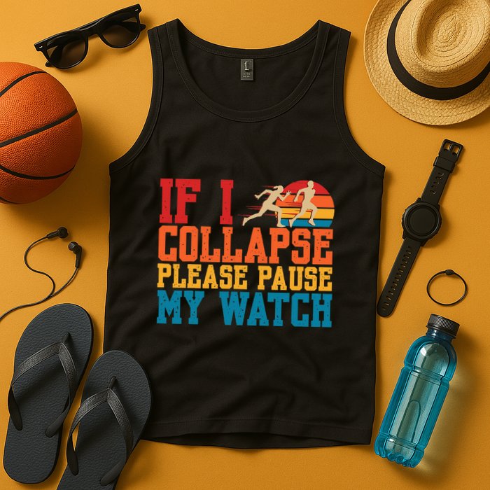 If I Collapse Please Pause My Watch Running Marathon Runner Tank Top