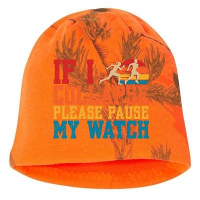 If I Collapse Please Pause My Watch Running Marathon Runner Kati - Camo Knit Beanie