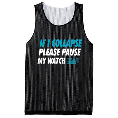 If I Collapse Please Pause My Watch Running Marathon Runner Mesh Reversible Basketball Jersey Tank