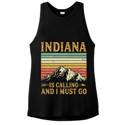 Indiana Is Calling And I Must Go Ladies PosiCharge Tri-Blend Wicking Tank