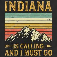 Indiana Is Calling And I Must Go Garment-Dyed Fleece Hoodie