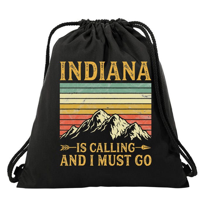Indiana Is Calling And I Must Go Drawstring Bag