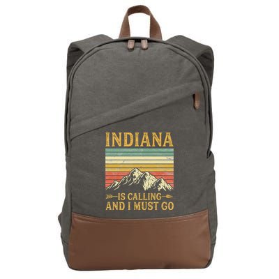 Indiana Is Calling And I Must Go Cotton Canvas Backpack