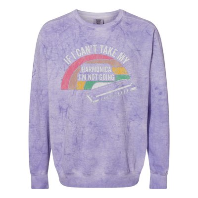 If I CanT Take My Harmonica IM Not Going Colorblast Crewneck Sweatshirt