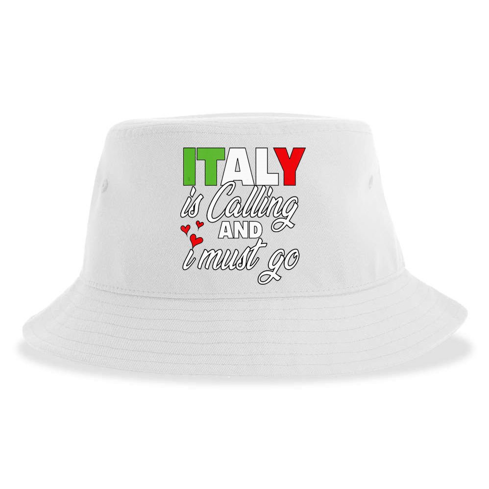 Italy Is Calling And I Must Go Women Vacation Sustainable Bucket Hat