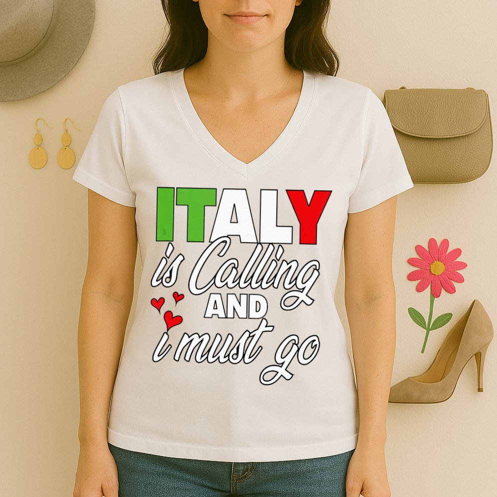 Italy Is Calling And I Must Go Women Vacation Women's V-Neck T-Shirt