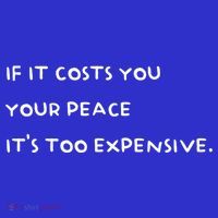 If It Costs You Your Peace Its Too Expensive Gift Womens T-Shirt