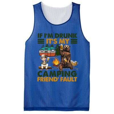 If I'm Drunk It's My Camping Friend's Fault Gift Mesh Reversible Basketball Jersey Tank