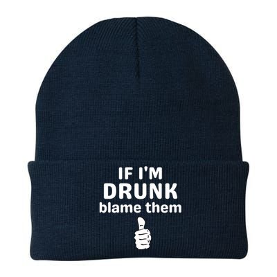 If IM Drunk Blame Them Drinking Knit Cap Winter Beanie