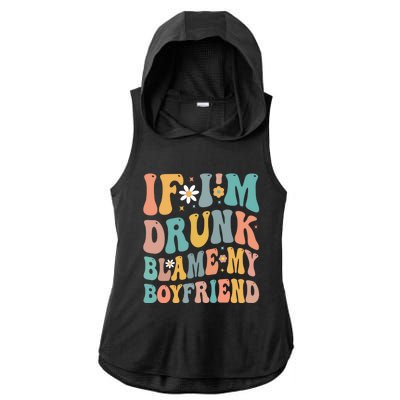 If Im Drunk Blame My Friend Funny Group Ing Vintage Gift Ladies PosiCharge Tri-Blend Wicking Draft Hoodie Tank