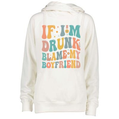 If Im Drunk Blame My Friend Funny Group Ing Vintage Gift Womens Funnel Neck Pullover Hood