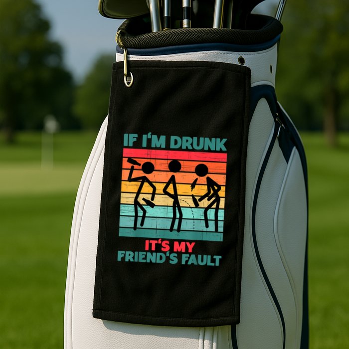 If IM Drunk ItS My FriendS Fault Golf Towel